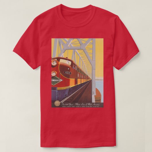 Illinois Central Railroad Poster T-shirt (Design voorkant)