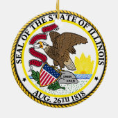 Illinois Ceramic Kerstmis Ornament (Achterkant)