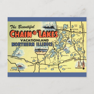 Illinois - Chain of Lakes ansichtkaart Briefkaart