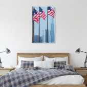Illinois, Chicago. Navy Pier, vlaggen van de VS Canvas Afdruk (Insitu (Slaapkamer))