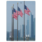 Illinois, Chicago. Navy Pier, vlaggen van de VS Klembord (Achterkant)