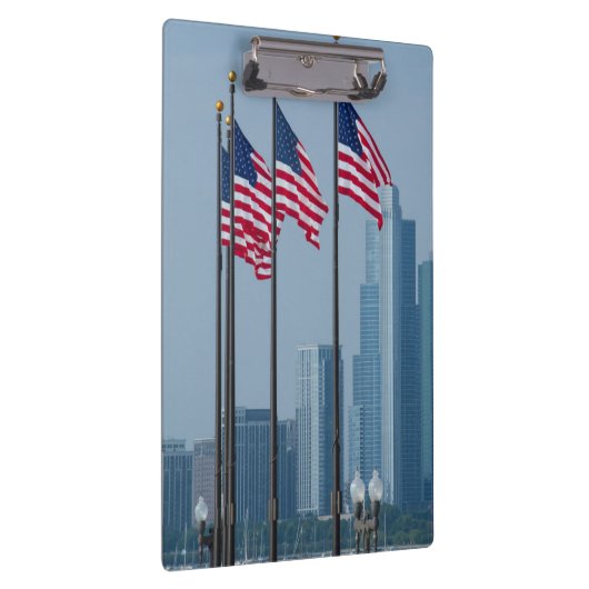 Illinois, Chicago. Navy Pier, vlaggen van de VS Klembord (Rechts)
