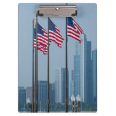 Illinois, Chicago. Navy Pier, vlaggen van de VS Klembord (Voorkant)