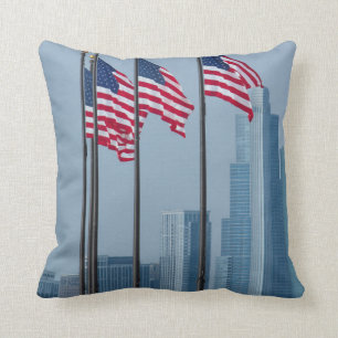 Illinois, Chicago. Navy Pier, vlaggen van de VS Kussen