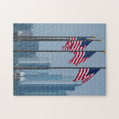Illinois, Chicago. Navy Pier, vlaggen van de VS Legpuzzel (Horizontaal)