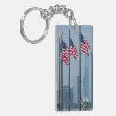 Illinois, Chicago. Navy Pier, vlaggen van de VS Sleutelhanger (Voorkant Links)