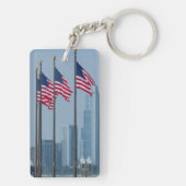 Illinois, Chicago. Navy Pier, vlaggen van de VS Sleutelhanger (achterkant)