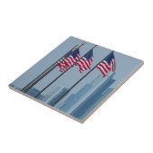 Illinois, Chicago. Navy Pier, vlaggen van de VS Tegeltje (Zijkant)