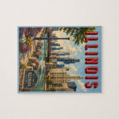 Illinois Chicago-rivier Legpuzzel (Horizontaal)