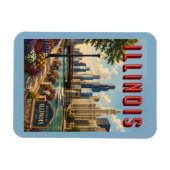 Illinois Chicago-rivier Magneet (Horizontaal)