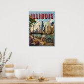 Illinois Chicago-rivier Poster (Keuken)
