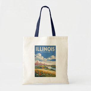 Illinois Chicago Silhouet Illustratie Reis Kunst Tote Bag