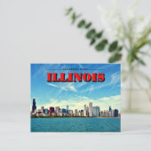 Illinois Chicago Skyline Print Briefkaart (Staand voorkant)
