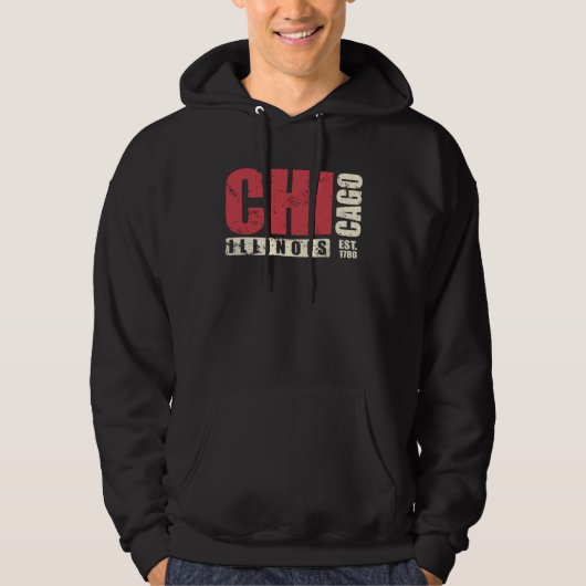 Illinois Chicago USA America State Hoodie (Voorkant)