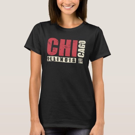Illinois Chicago USA America State T-shirt (Voorkant)