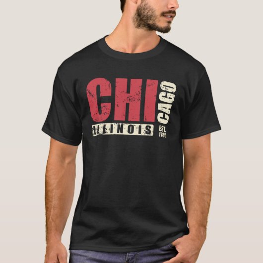 Illinois Chicago USA America State T-shirt (Voorkant)