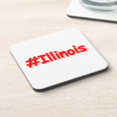 "#Illinois " Cute Design. Bestel nu Bier Onderzetter (Linkerzijde)