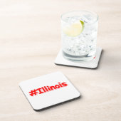 "#Illinois " Cute Design. Bestel nu Bier Onderzetter (Rechterzijde)