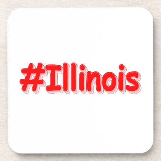 "#Illinois " Cute Design. Bestel nu Bier Onderzetter (Voorkant)