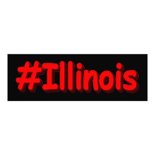 "#Illinois " Cute Design. Bestel nu Foto Afdruk (Voorkant)