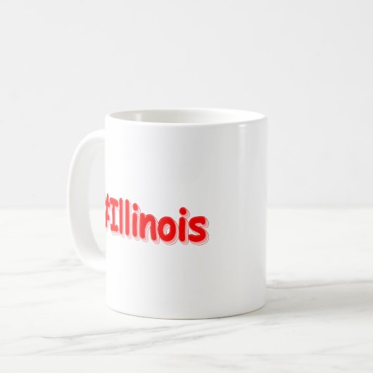 "#Illinois " Cute Design. Bestel nu Koffiemok (Voorkant links)