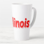 "#Illinois " Cute Design. Bestel nu Latte Mok (Rechterhoek)