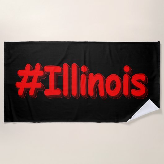 "#Illinois " Cute Design. Bestel nu Strandlaken (Voorkant)