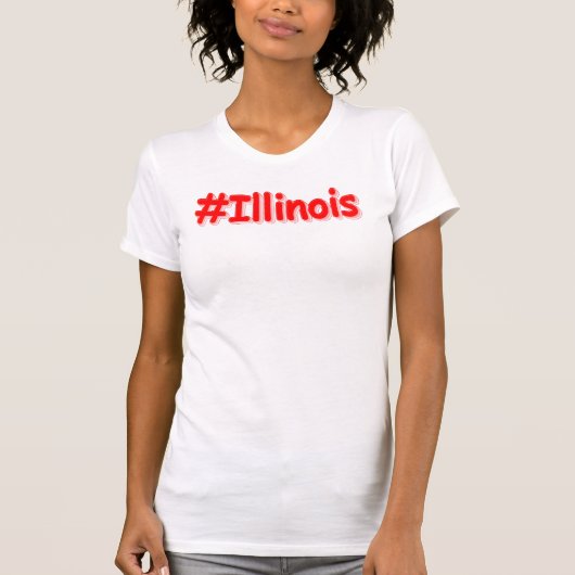 "#Illinois " Cute Design. Bestel nu T-shirt (Voorkant)