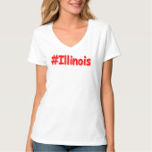 "#Illinois " Cute Design. Bestel nu T-shirt (Voorkant)