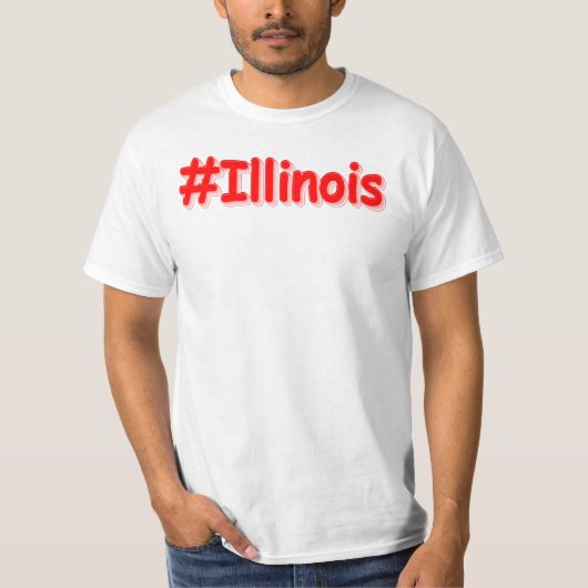 "#Illinois " Cute Design. Bestel nu T-shirt (Voorkant)