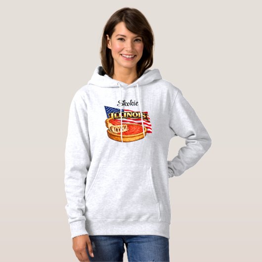 Illinois Dames Pullover Hoodie (Voorkant volledig)