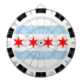Illinois Dartboard & City Chicago Flag/game board Dartbord (Voorkant)