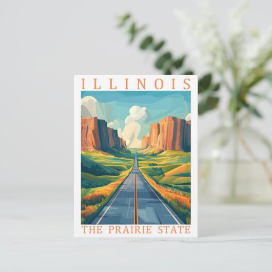 Illinois de Prairie State Verenigde Staten Travel  Briefkaart (Staand voorkant)