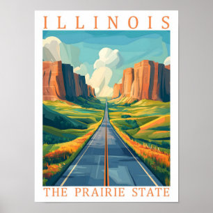 Illinois de Prairie State Verenigde Staten Travel Poster