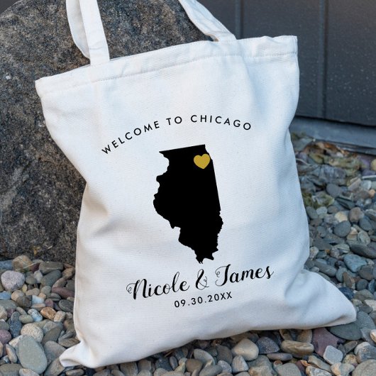 Illinois Destination Wedding Welcome Bag Tas