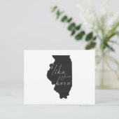 Illinois die ik hier leuk vind, staat gevormd alkb briefkaart (Staand voorkant)