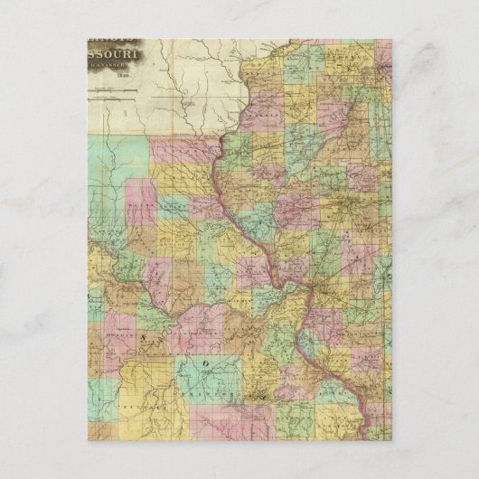 Illinois en Missouri Briefkaart (Voorkant)