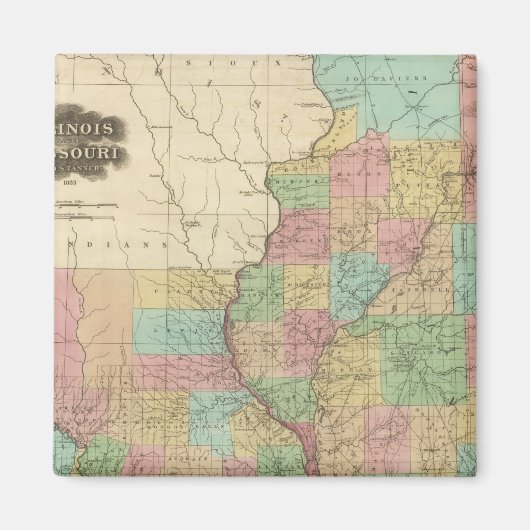 Illinois en Missouri Magneet (Voorkant)
