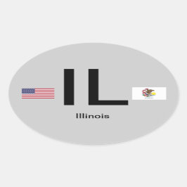 Illinois* Euro-stijl ovale Sticker