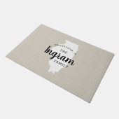 Illinois Familie Monogram Staat Doormat Deurmat (Schuin)