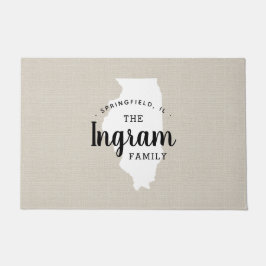 Illinois Familie Monogram Staat Doormat Deurmat