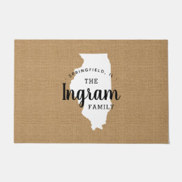 Illinois Familie Monogram Staat Doormat Deurmat