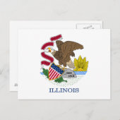 Illinois Flag Briefkaart (Voorkant / Achterkant)