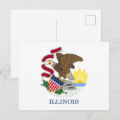 Illinois Flag Briefkaart (Voorkant / Achterkant)