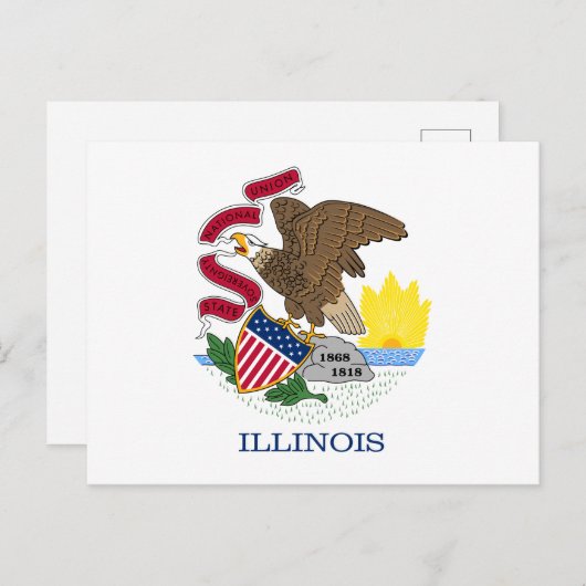 Illinois Flag Briefkaart (Voorkant / Achterkant)