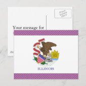 Illinois Flag Briefkaart (Voorkant / Achterkant)