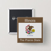 Illinois Flag Button (Voorkant /achterkant)