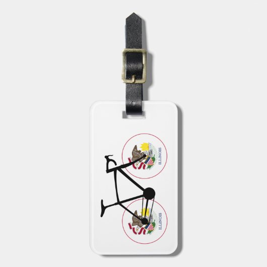 Illinois Flag Cycling Bagagelabel (Voorkant verticaal)