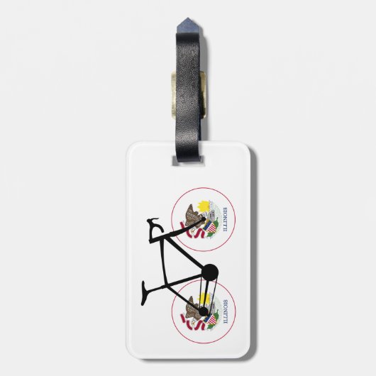 Illinois Flag Cycling Bagagelabel (Achterkant verticaal)