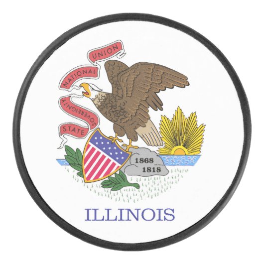 Illinois Flag Hockey Puck (Voorkant)